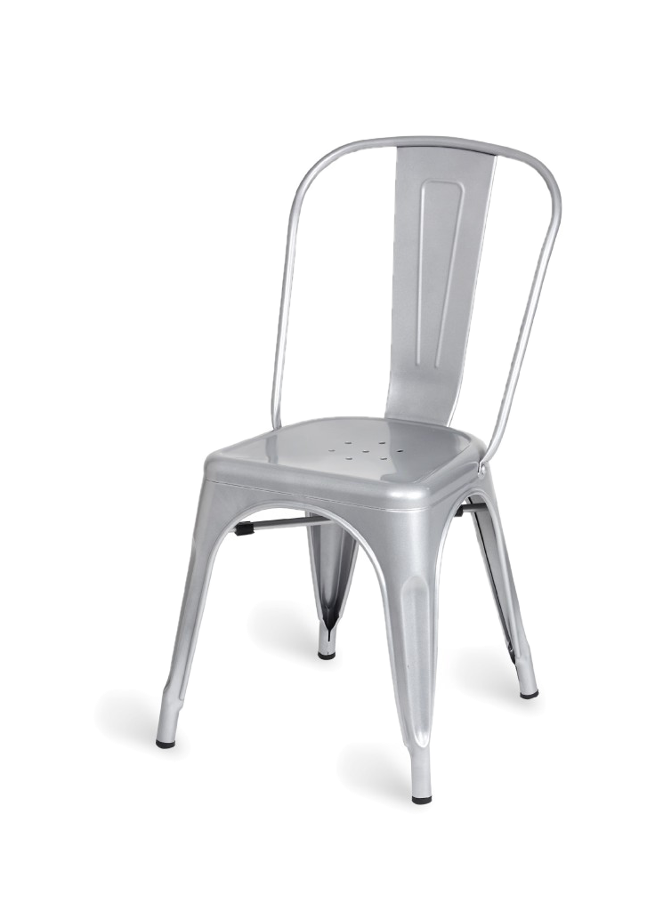 Grey Silver Cubic Cafe Chair