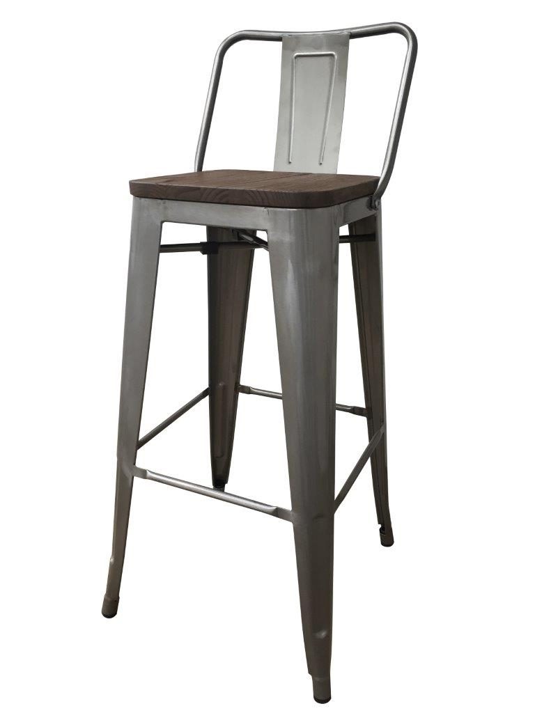 Cafe Style High Stool - Gun Metal Grey