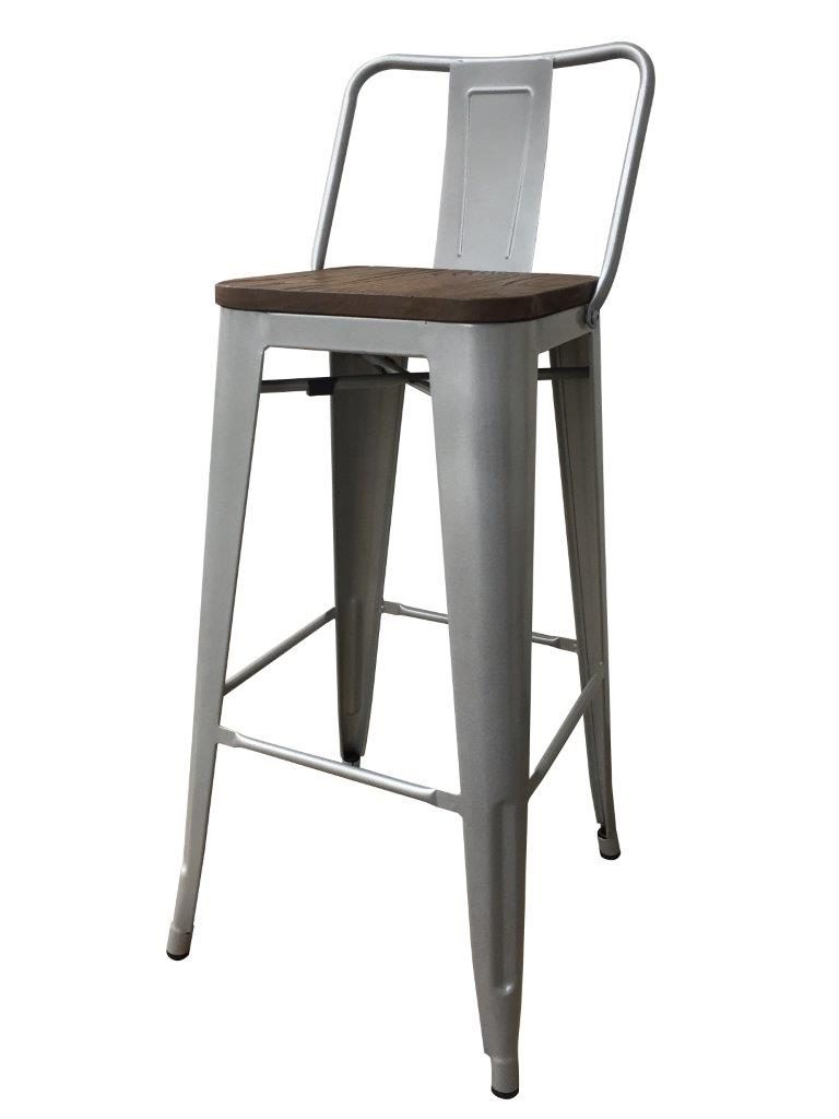 Cubic Café High Chairs - Silver Grey