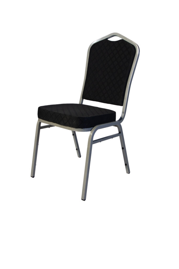 Euro Chair - Black With Silver Frame