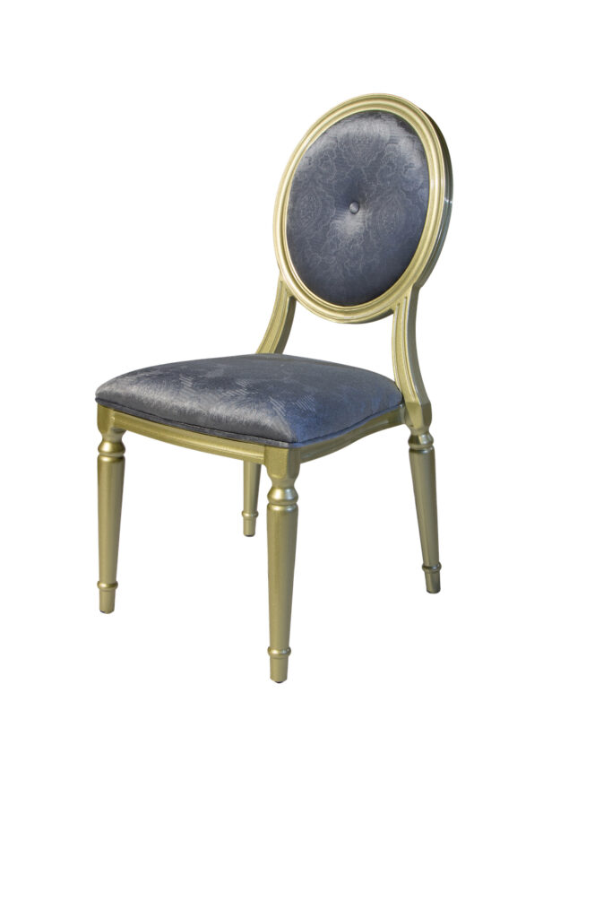 Hannah Jane Chair - Grey Pattern With Gold Frame