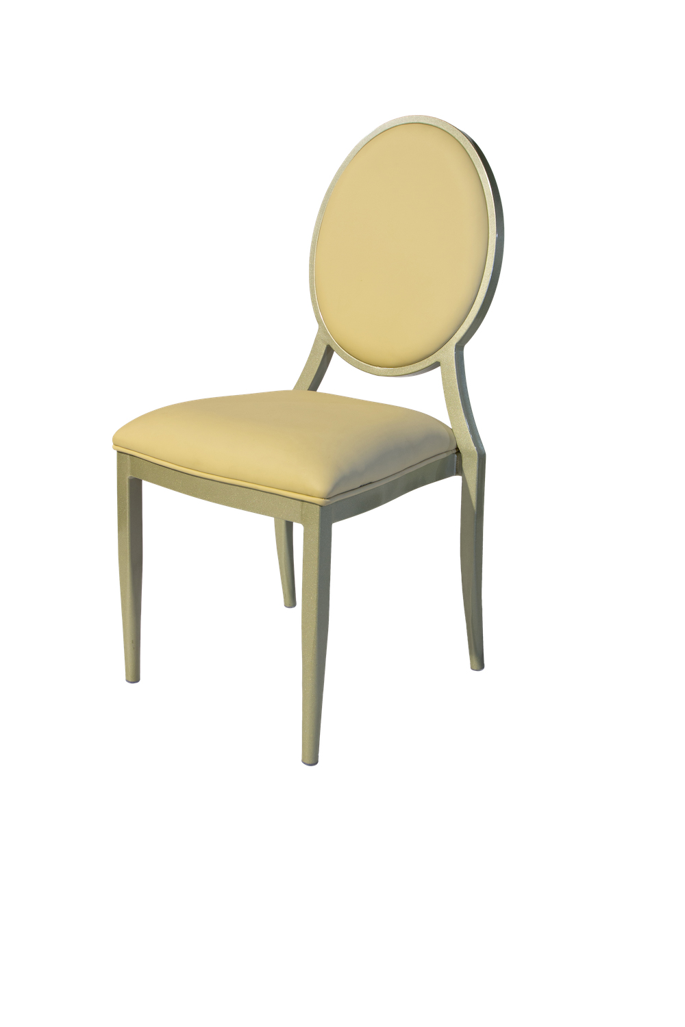 Skellig Chair - Cream Leatherette With Gold Frame
