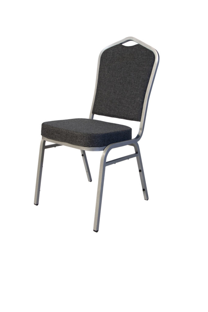 Euro Chair - Dark Grey With Silver Frame