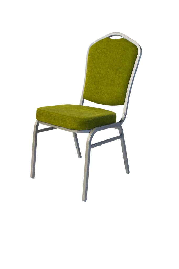 Steel Chair - Green Fleck With Silver Frame