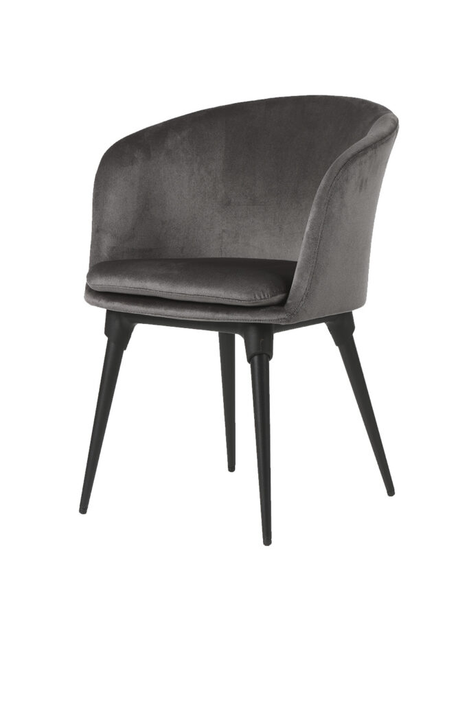 Dark Grey Curved Bedroom Chairs